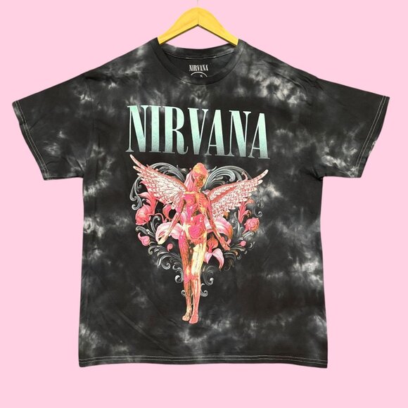 Nirvana In Utero Fairy Grunge Band Tie Dye Tee L - Picture 1 of 4
